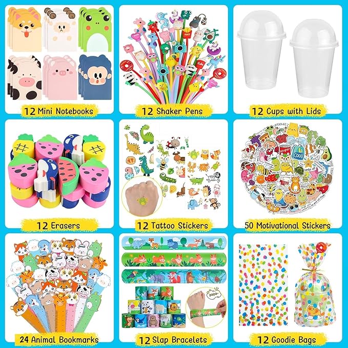 Return Gifts for Birthday Party, 12 Pack Birthday Goodie Bags for Bday Easter Basket Stuffers Classroom Gifts Class Rewards Prizes