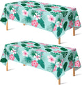OHOME Luau Party Decorations - Plastic Tablecloth for Tropical Party Decorations | Hawaiian Themed Palm Leaves Summer Beach Favors Supplies,2 Pack