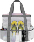 Mesh Beach Bags for Family - Women Beach Tote Bag for Toys, Towels, Travel Vacation Cruise Essentials