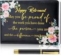 Ctosree Retirement Guest Book with Signature Pen Retirement Party Gift Supplies for Women Men Office Colleague Advice and Wishes Decorations(Floral)