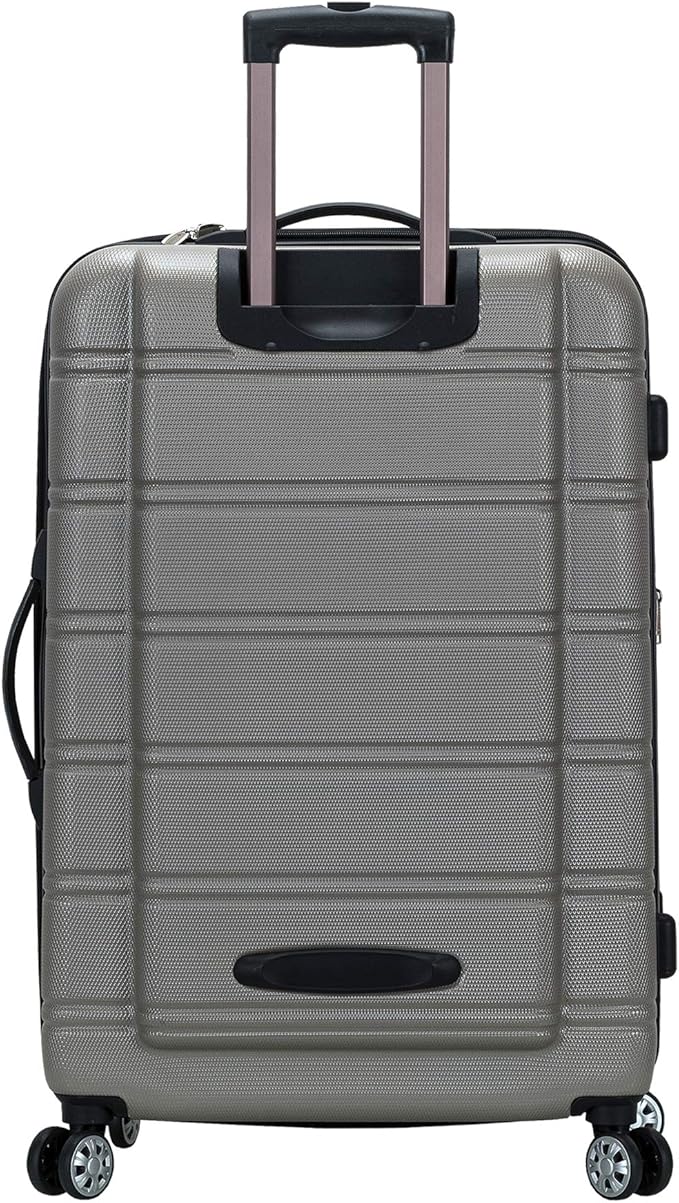 Rockland Melbourne Hardside 3 Piece Expandable Spinner Wheel Luggage Set, (20"/24"/28"), Silver