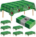 6 Pack Football Party Decorations Premium Football Disposable Plastic Tablecloth 54" x 108" Table Cloths for 6 to 8 Foot Tables Indoor or Outdoor Parties Decoration Supplies (Football Green)