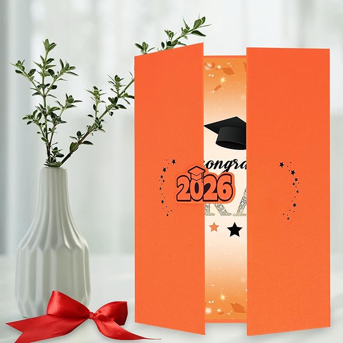 Vlipoeasn 2026 Graduation Guest Book Alternative, Orange Class of 2026 Graduation Party Decorations, Graduation Signature Book for 2026 College High School, Unique Graduation Gifts for Friends