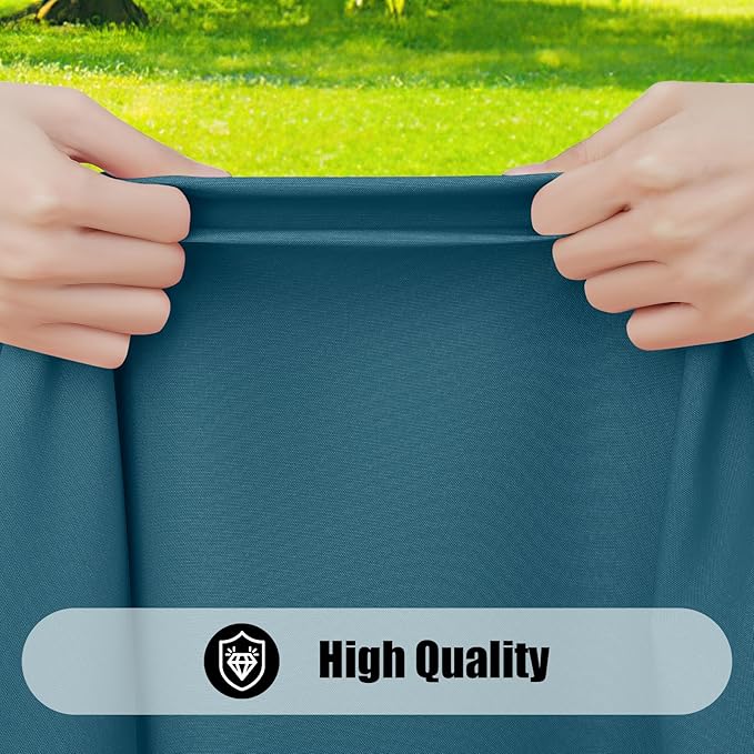 Smiry 2 Pack Rectangle Picnic Table Cloth, Waterproof Elastic Fitted Tablecloths, Washable Polyester Rectangular Patio Table Cover for Camping, Indoor and Outdoor (Peacock Blue, 30"x72")