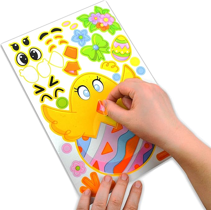 JOYIN 36 Pieces Easter Make A Face Animal Stickers with Easter Egg Themed Match Make Your Own Stickers with Bunny, Egg, Chick, Shell, Sheep, Pig Kids Party Favor Supplies Crafts