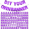DIY Banner Kit with Letters Bright Purple Customizable Birthday Banners Graduation Banner Custom Party Hanging Banners for Graduation Wedding Party Baby Shower Decoration (Bright Purple)