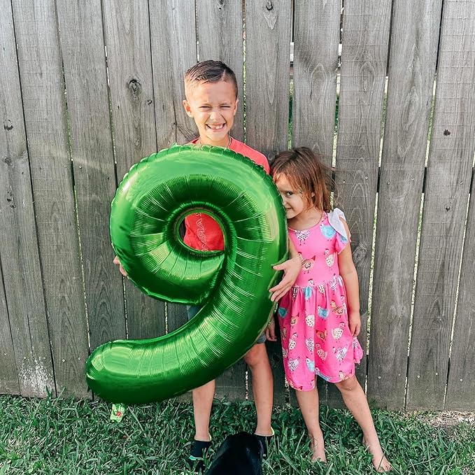Green Number 6 Balloon 40 Inch, 6 Balloon Number, 6th Birthday Decorations, Green Party Supplies for Boys Girls
