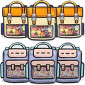 30 Pack Cartoon Backpack Goodie Bags Clear Gift Candy Bags with Handle Small Plastic Ziplock Seal Bag Smell Proof Reusable Resealable Storage Packaging For Home Party Favor Birthday Bag(Mixcolor)
