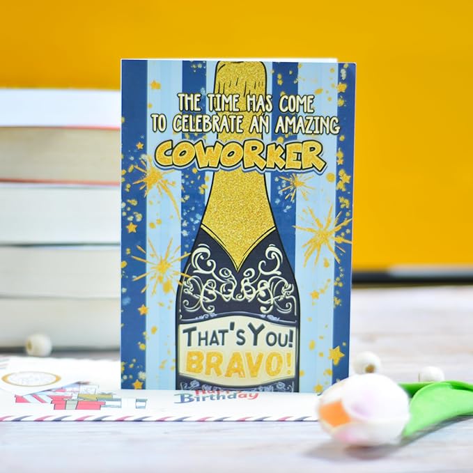 Coworker Birthday Card, Birthday Card for coworker with Seal and Envelope, Coworkers Birthday Gifts
