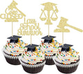 Gyufise 24Pcs Lawyer 2026 Graduation Cupcake Toppers Gold Glitter Class of 2026 Grad Cap Law School Survivor Cupcake Picks for 2026 Lawyer Graduation Party Cake Decorations Supplies