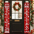 Nuxovilar Believe Merry Christmas Ornament Decor Polyester Banner 12x70.86 Inches Christmas Door Banner, Inspirational Decor for Church, Lounge, Festive Gatherings