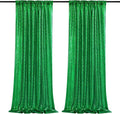 B-COOL Green Sequin Backdrop Curtain Sparkly Drapes 2 Panels 2ftx8ft for Shimmer Emerald Green Curtain Birthday Party Backdrop Decorations
