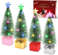 Mini Christmas Tree with Lights, 4 Pack Tabletop Christmas Tree with Lights for Christmas Decorations Indoor Xmas Holiday Party, Christmas Centerpieces for Tables New Year Decoration