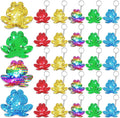 CiciBear 25 Pack Frog Sequin Keychains for Green Frog Girls Baby Shower First Birthday Reptile Camping Themed Party Favors, Kids and Adults Birthday Gift, Baby Shower, Party, 5 Colors