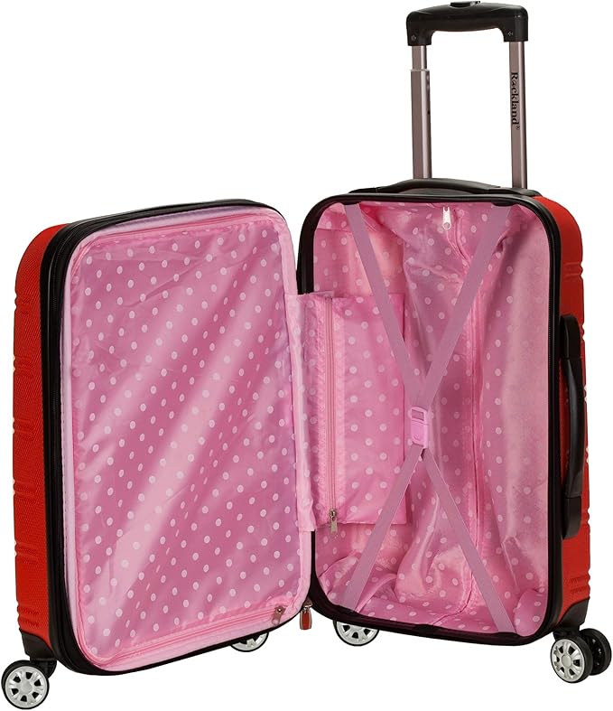 Rockland Melbourne Hardside Expandable Spinner Wheel Luggage, Carry-On 20", Red