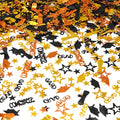 Orange Gold and Black Graduation Confetti 2026, 1000 Pcs Congrats Grad Confetti Class of 2026 Party Table Centerpiece for 2026 Graduation Party Decorations