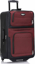 Travel Select Amsterdam Softside Expandable Luggage with Rolling Wheels, Red, 25-Inch Medium