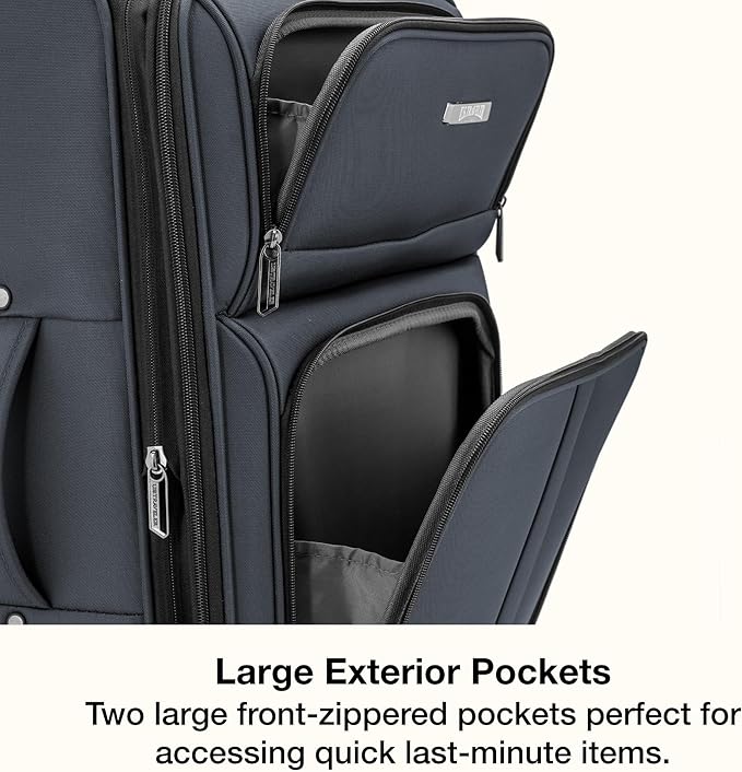 U.S. Traveler Anzio Softside Expandable Luggage with Spinner Wheels, Dark Grey, 30-Inch Large