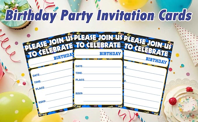 CLIRBE Bruh Birthday Party Invitations, Glow Neon Invited Birthday Invitations For Brother Bro Teen Boys, 20 Invites Cards With 20 Envelopes, Party Supplies Favors -H03