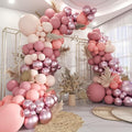 Pink Balloon Garland Arch Kit, 160Pcs Pastel Dusty Nude Metallic Pink Balloons for Birthday Princess Wedding Bridal Baby Shower Party Decorations