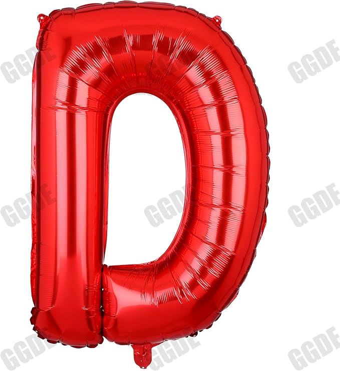 40 Inch Big Red Letter Balloons Foil Mylar Wedding Bachelorette Wedding Birthday Bridal Shower Anniversary Celebration Graduation Party Decoration Alphabet D (A-Z)