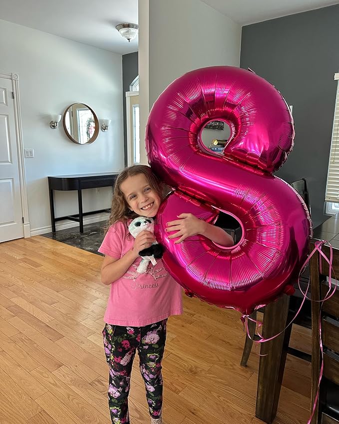18 Balloon Number, Hot Pink Number 18th Birthday Balloons 40 Inch, 18 Years Old Hot Pink Birthday Decorations for Boys Girls, 18th Anniversary Decorations