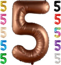 KatchOn, Coffee Brown Number 5 Balloon - Huge, 40 Inch | Number 5 Brown Ballon for 5th Birthday Decorations | Safari 5 Balloon | 5 Coffee Balloons for 5th Birthday Decorations Girl