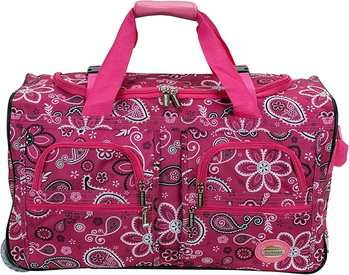 Rockland Rolling Duffel Bag, Black, 22"