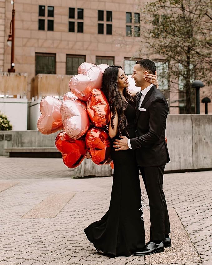 Red Heart Shaped balloons Pack of 12,18 Inch Love Valentine Balloons Heart Romantic Balloons For Valentines Day Propose Marriage Wedding Bridal Shower Engagement Party Decorations