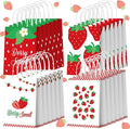 Outus 24 Pcs Strawberry Party Favor Bags Summer Strawberry Gift Goodie Paper Bags with Handles Red Berry Sweet Candy Treat Pouch for Berry First Birthday Party Decorations Supplies