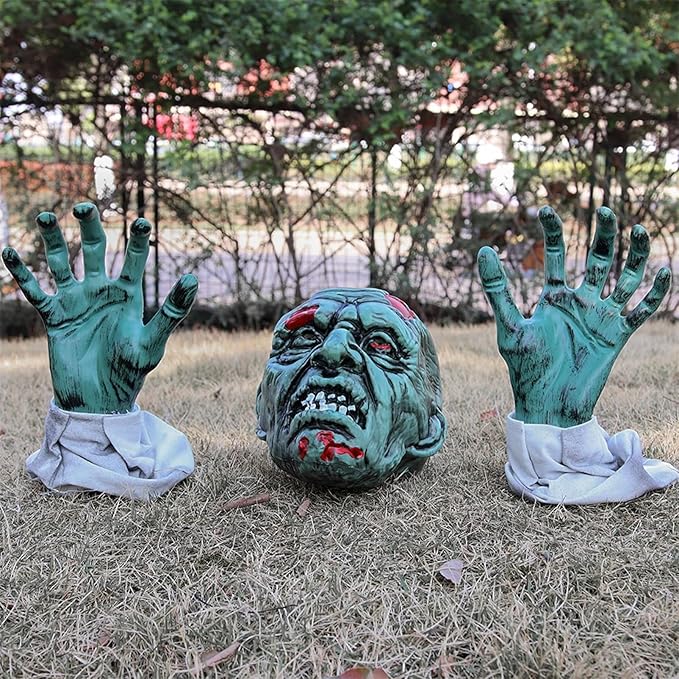 Realistic Zombie Garden Stakes Halloween Decorations Outdoor Yard Stakes Outside House Lawn Patio Party Graveyard Scenes Halloween Decor