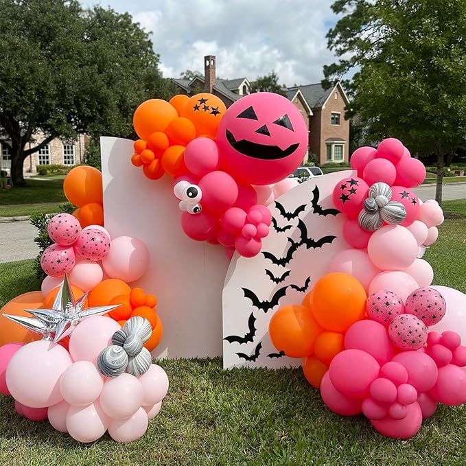 Orange and Pink Balloon Arch Garland Kit Fall Color Thanksgiving Balloons Decorations Autumn Harvest Balloon Kit for Thanks Giving Friendsgiving Themed Baby Shower Birthday Party Decoration