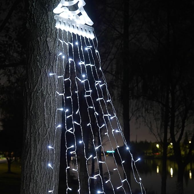Outdoor Christmas Tree String Lights Christmas Tree Lights with 8 Modes,9 Strands,11.5ft, 350 LED,Waterproof for Yard Patio Xmas Wedding,Party,New Year (Cool White)