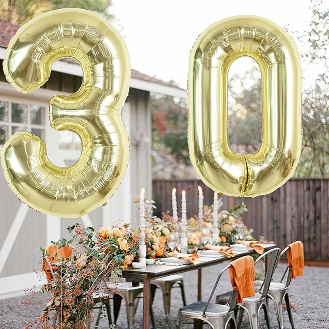 TONIFUL 40 Inch Light Gold Large Numbers Balloon 0-9 Birthday Party Decorations,Foil Mylar Big Number 0 Balloon Digital 0 for Birthday Party,Wedding, Bridal Shower,Engagement,Graduations,Anniversary