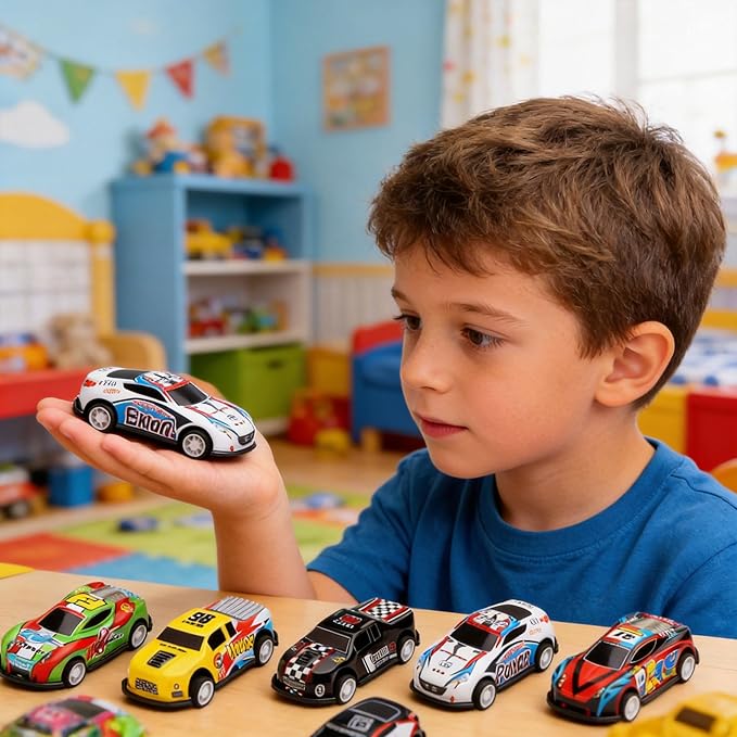 28 PCS Easter Basket Stuffers for Kids, Racing Cars Gift with Cards, Valentines School Classroom Exchange Greeting Cards, Valentines Day gifts for Kids Classroom Party Favors (28)