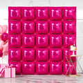 NISOCY 25PCS Hot Pink Square Foil Balloons Wall Backdrop Double Sided Rose Red Balloon Tunnel Arch Kit for Birthday Valentine Wedding Anniversary Bachelorette Bridal Baby Shower Party Decorations