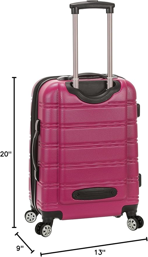 Rockland Melbourne Hardside Expandable Spinner Wheel Luggage, Carry-On 20", Magenta