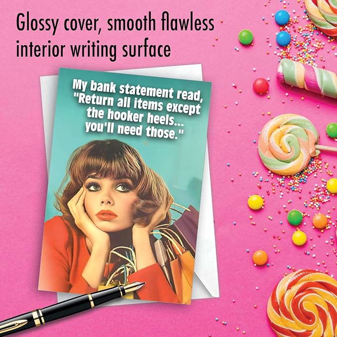 NobleWorks Funny Birthday Greeting Card with 5 x 7 Inch Envelope (1 Card) Bday Bank Statement C11056BDG