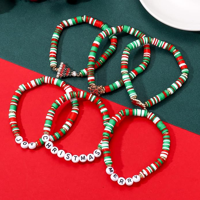 Surfer Heishi Bracelets for Women Stackable Rainbow Vinyl Disc Clay Beaded Stretch Bracelets Elastic Layering Friendship Bracelets Boho Summer Beach Jewelry
