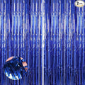 Valentines Day Keyali 2 Pack 3.3 * 8.3 ft Foil Curtain Metallic Tinsel Fringe Curtains Photo Booth Props Backdrop for Birthday Wedding Engagement Baby Shower Christmas Holiday Celebration Partyl,Blue