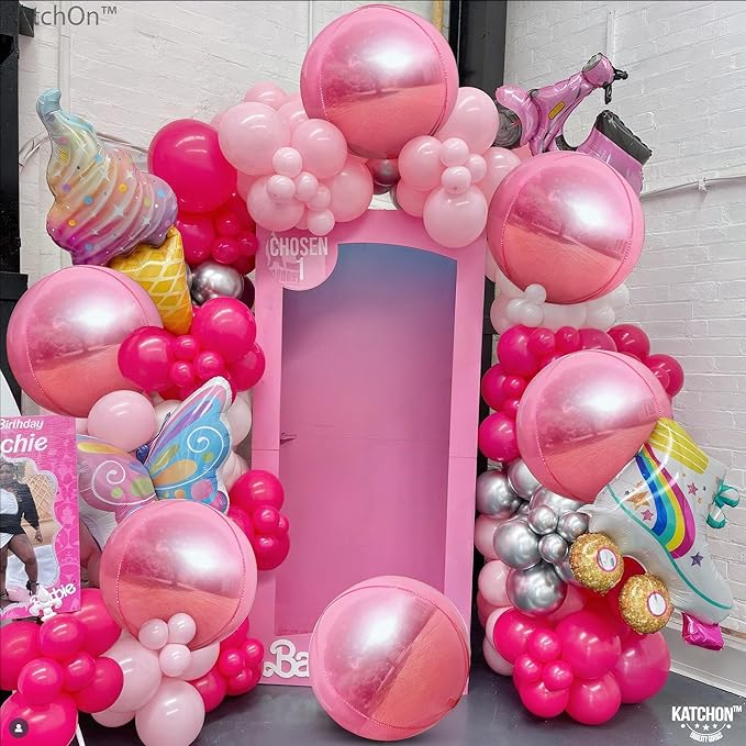KatchOn, Pink Foil Balloons - 22 Inch, Pack of 12 | Metallic Pink Balloons, Foil Balloon for Pink Party Decorations | Bridal Balloons for Bridal Shower, Gender Reveal, Birthday Party, Bachelorette