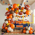 Fall Football season Decorations Kit Orange brown Balloon Garland Arch with Banner for fall and football Home decor National League Sports theme Birthday Thanksgiving Supplies