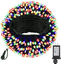 100 LED Christmas String Lights, 33 FT Connectable Waterproof String Lights Green Wire with Timer Memory Function & 8 Modes, for Indoor Outdoor Xmas Trees Party Garden, 33 FT Multicolor