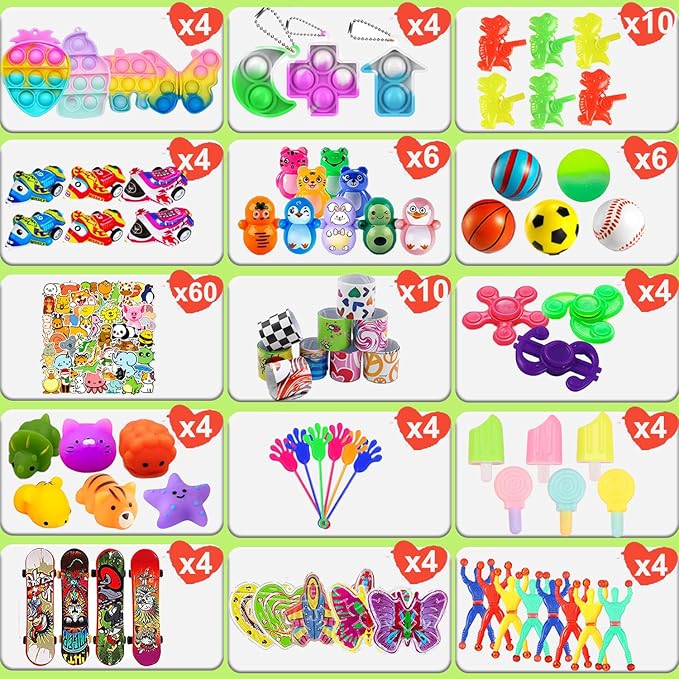 132 Pcs Party Favors Toys for Kids 4-8, Easter Egg Fillers, Assortment Treasure Box Toys for Classroom Prizes,Goodie Bags Stuffers, Pinata Fillers Bulks Small Toys Carnival Prizes