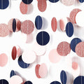 Navy-Blue Pink Rose-Gold Gender-Reveal Decorations - 52FT Party Streamers Garland Backdrop Banner Decor,Baby Bridal Shower Engagement Christmas Wedding Birthday Paper Streamer Lasting Surprise