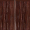 Brown Fringe Curtain Party Streamers 2Pack 3.3 x 8.3 Ft Foil Fringe Backdrop Curtains for Birthday Wedding Bridal Holiday Tinsel Streamers Green Party Decorations Door Streamer