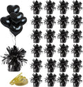Aluminum Foil Balloon Weights for Parties (24 pcs) - 0.31lb (140g) Each - Premium Balloon Anchors for Birthday, Wedding, Dinner, Indoor & Outdoor Decorations(Black 24pcs)