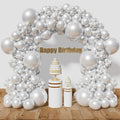 KAWKALSH Pearl White Balloon Arch Kit 111Pcs 18 12 5 Inch Latex Party Balloons Garland for Birthday Baby Shower Wedding Engagement Anniversary Christmas Party Decorations
