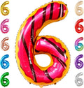 KatchOn, Giant Number 6 Donut Balloon - 40 Inch | Donut 6 Balloon for donut Birthday Decorations, 6 Number Balloons | Number Balloons for Wedding Anniversary