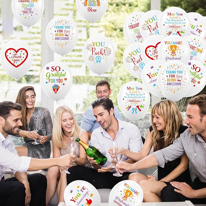 HOWAF 36pcs We Appreciation You Balloons,Employee Appreciation Day Part Latex Balloons for Employee Appreciation Day Office Decor,Thank You Employee Balloons for Employee Appreciation Party Supplies